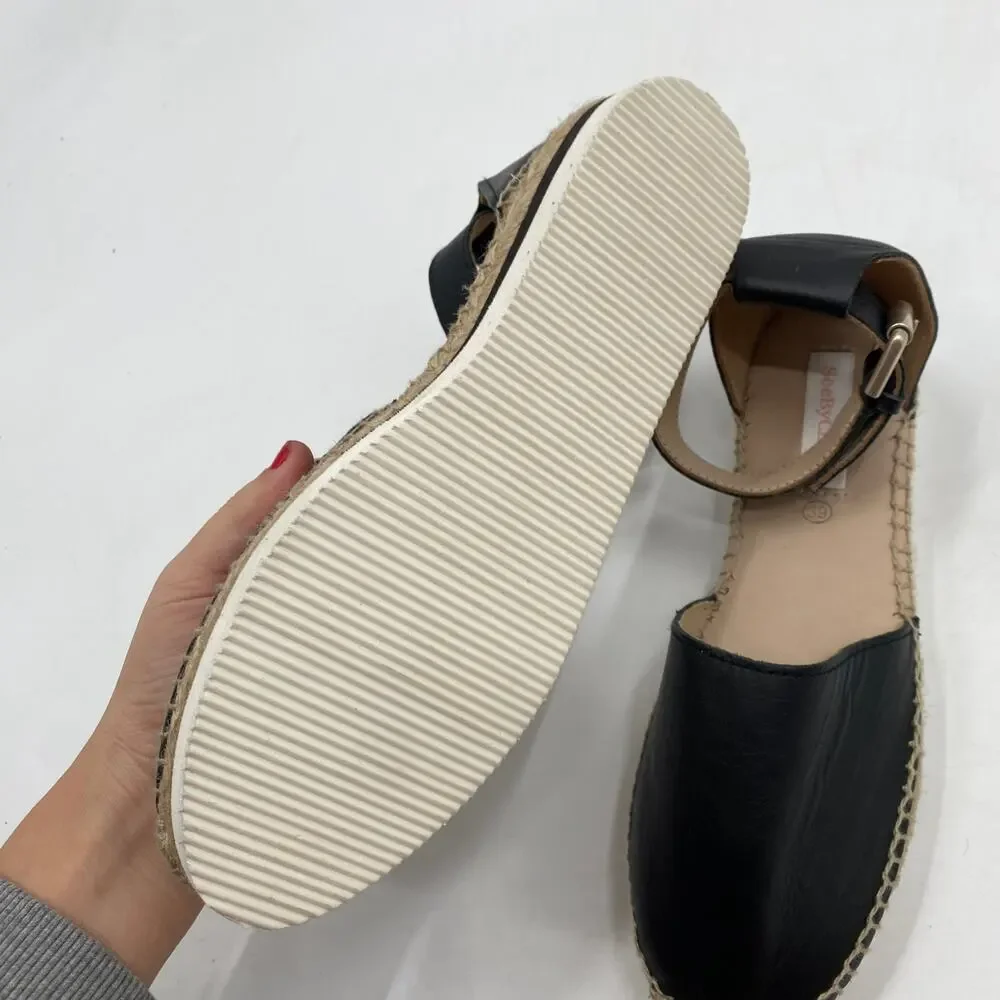 See by Chloé 39 Glyn platform espadrille sandals black
